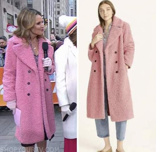The Today Show: February 2023 Savannah Guthrie's Pink Teddy Coat | Shop ...