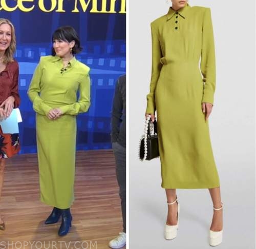 zoe chao, good morning america, green midi dress