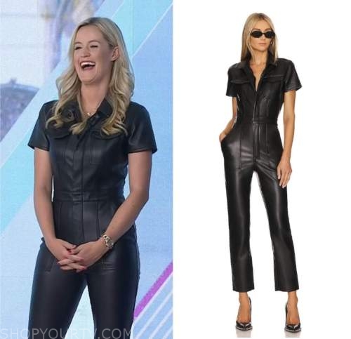 the today show, hoda and jenna, black leather jumpsuit, kelsey murphy