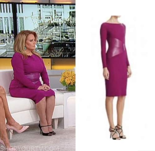 mollie hemingway, outnumbered, pink leather panel dress