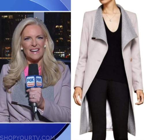 janice dean, fox and friends, pink and grey wool wrap coat