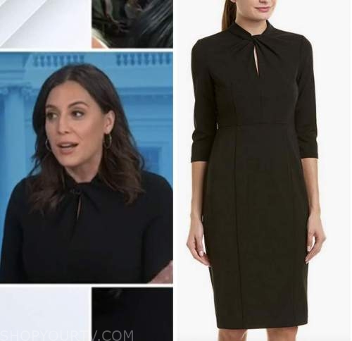 hallie jackson, the today show, black twist dress