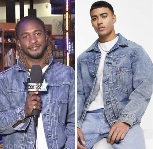 access hollywood, denim jacket, scott evans