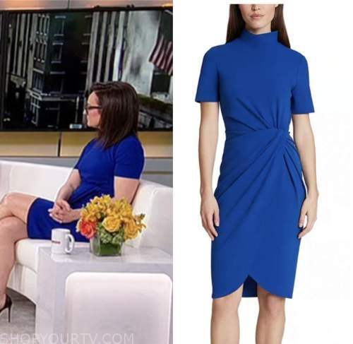 kennedy, fox news fashion, blue mock neck dress, outnumbered