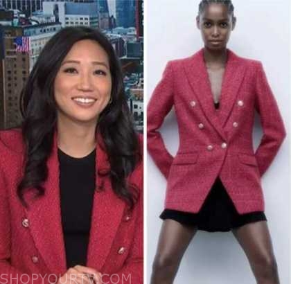 NBC News Daily: February 2023 Kathy Park's Pink Tweed Double Breasted ...