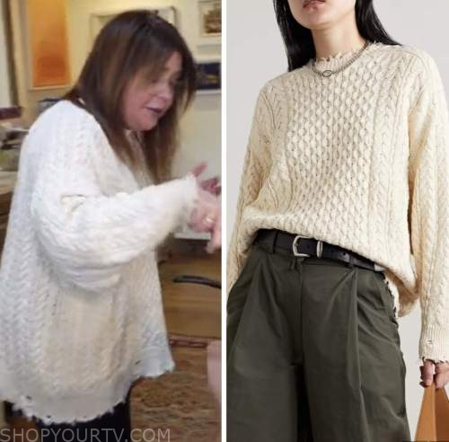 the rachael ray show, rachael ray, ivory distressed sweater