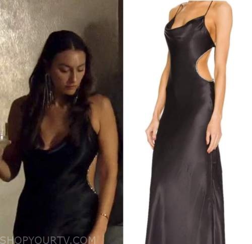 anastasia midas, the bachelor, black open back dress