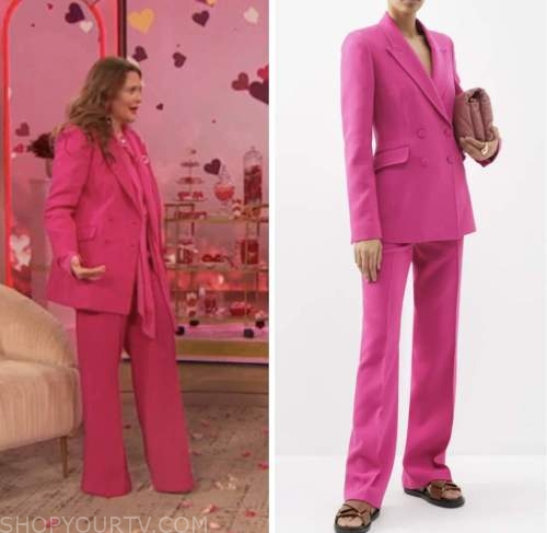 drew barrymore, drew barrymore show, pink blazer and pant suit