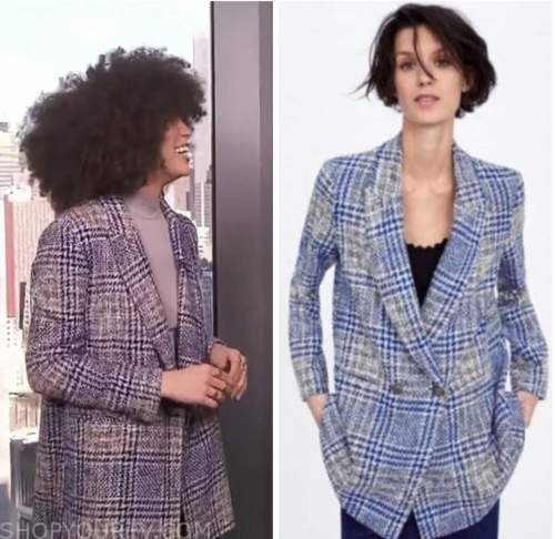 KALIEGH GARRIS, extra, blue plaid blazer