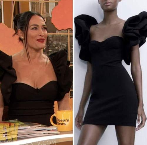 drew barrymore show, nikki bella, black mini dress