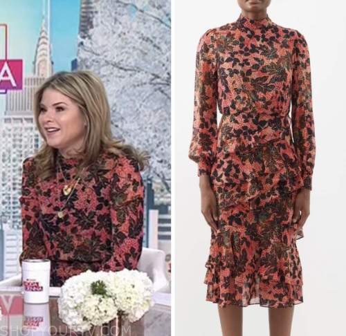 the today show, hoda and jenna, jenna bush hager, red floral dress