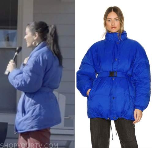 the today show, blue puffer belted jacket, hoda and jenna, donna farizan