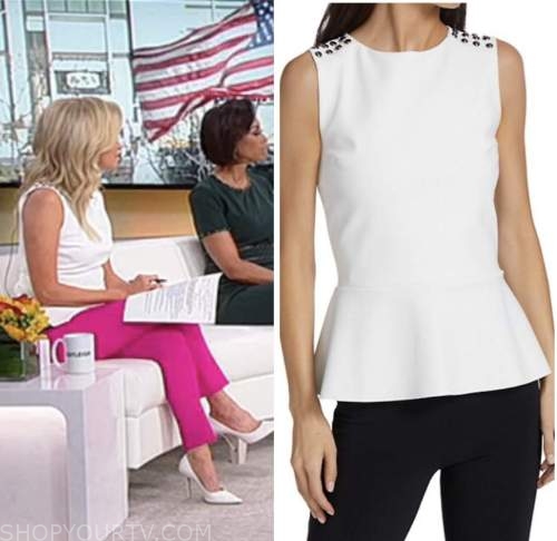kayleigh mcenany, white studded peplum top, outnumbered, fox news fashion