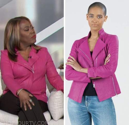 sheryl underwood, the talk, pink leather jacket