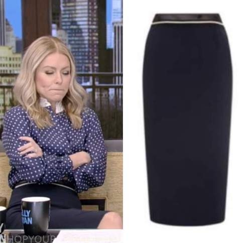 Live with Kelly and Ryan: February 2023 Kelly Ripa's Navy Blue Pencil ...