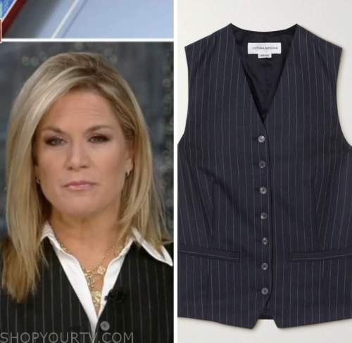 the story, martha maccallum, pinstripe vest