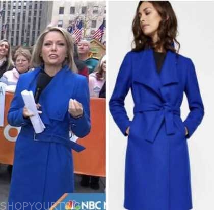 The Today Show: February 2023 Dylan Dreyer's Blue Wrap Coat | Fashion ...