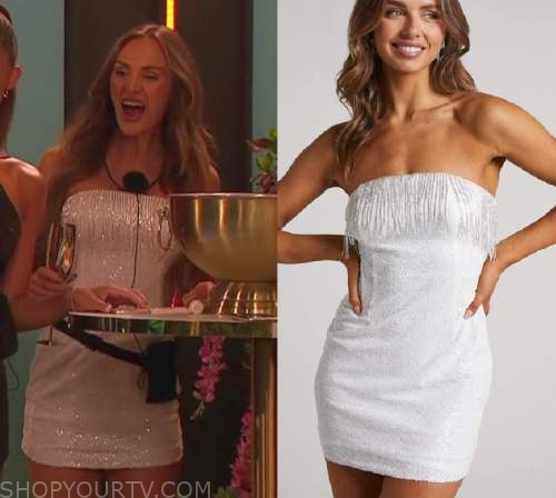 Love Island (UK): Season 9 Episode 28 Jessie's Strapless Mini Dress ...