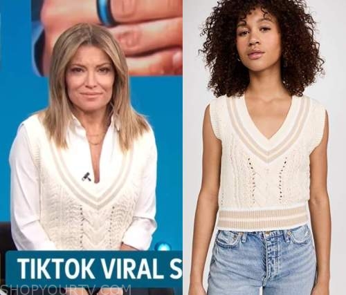 Access Hollywood: February 2023 Kit's White Cable Knit Vest | Shop Your TV
