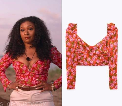 Perfect Match: Season 1 Episode 8 Diamond's Floral Top | Shop Your TV