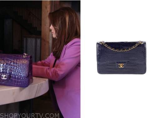 Chanel Purple Alligator Jumbo Classic Double Flap Bag Chanel