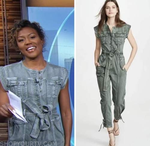 janai norman, good morning america, denim jumpsuit
