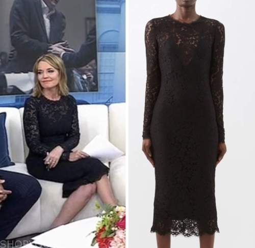 the today show, black lace dress, savannah guthrie