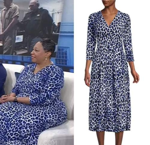 the today show, amie williams, blue leopard dress