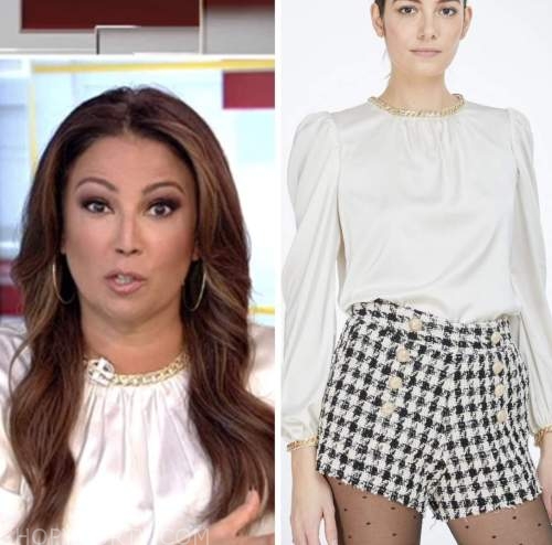 julie banderas, the faulkner focus, white chain trim blouse, fox news fashion