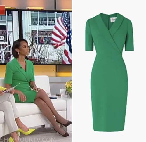 outnumbered, harris faulkner, green dress, fox news fashion