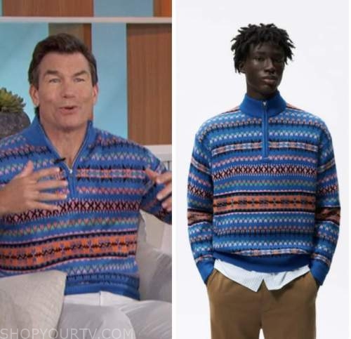 the talk, jerry o'connell, blue fair isle sweater
