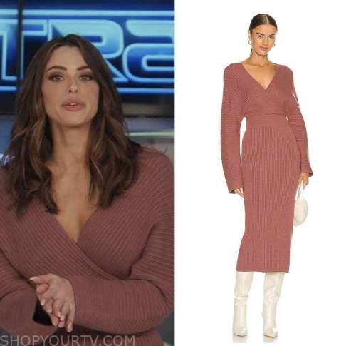 jenn lahmers, pink sweater dress, extra