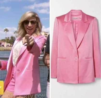 access daily, debbie gibson, pink satin blazer