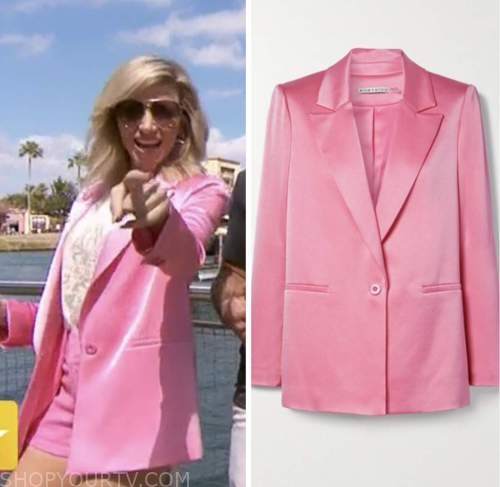 access daily, debbie gibson, pink satin blazer