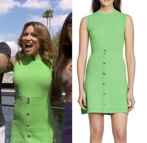 access daily, kit hoover, green knit dress