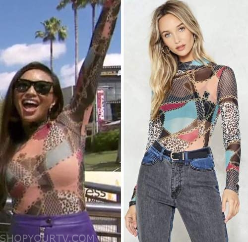 access daily, jeannie mai, patchwork bodysuit top
