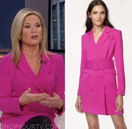 Outnumbered: March 2023 Martha MacCallum's Pink Belted Blazer Dress ...