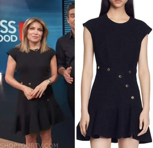 kit hoover, access hollywood, black tweed button dress