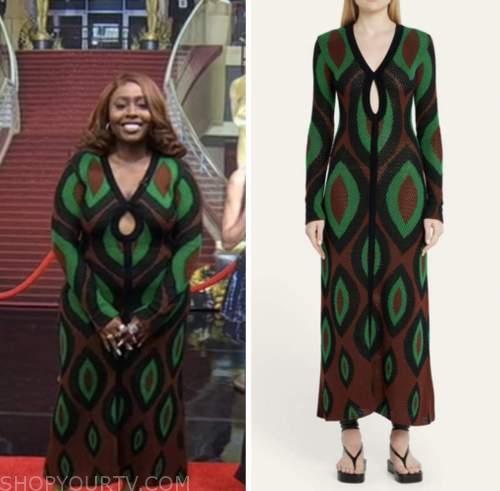 Ade Samuel, good morning america, green crochet knit dress