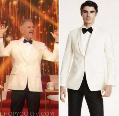 ross mathews, white tuxedo jacket, drew barrymore show