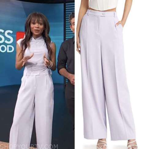 zuri hall, access hollywood, purple wide leg pants