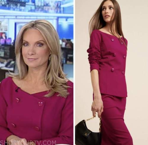 dana perino, america's newsroom, pink double breasted jacket, fox news fashion