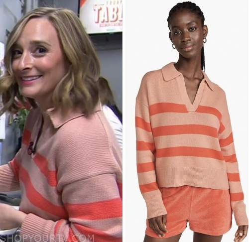 gaby dalkin, the today show, orange and pink striped sweater
