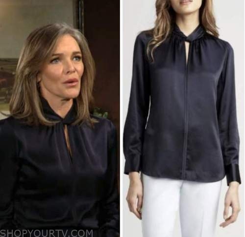 diane jenkins, susan walters, the young and the restless, navy blue twist top