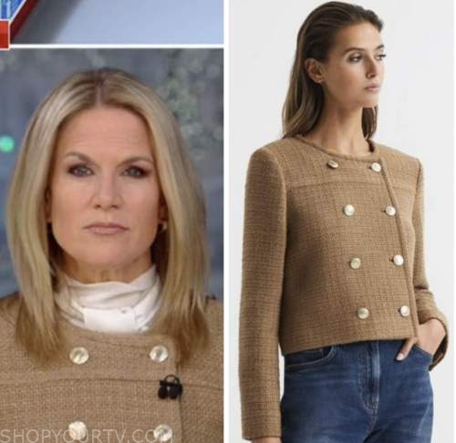 the story, martha maccallum, camel double breasted jacket, fox news fashion