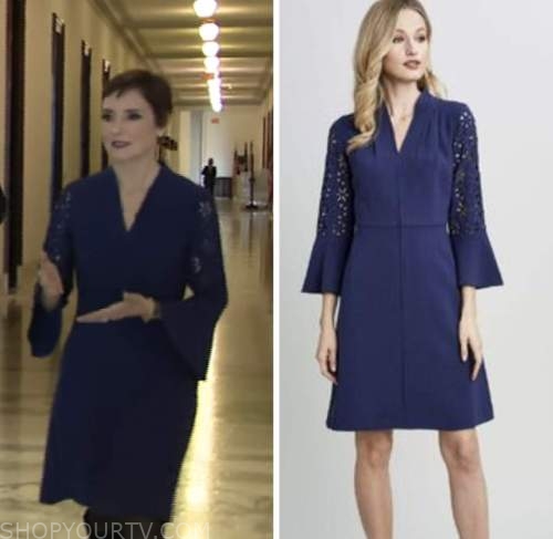cbs mornings, blue eyelet sleeve dress, catherine herridge