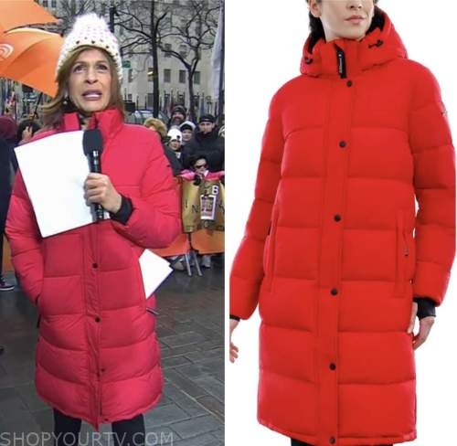 The Today Show: March 2023 Hoda Kotb's Red Quilted Puffer Coat and ...