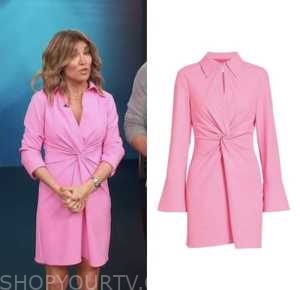 access hollywood, kit hoover, pink twist front dress