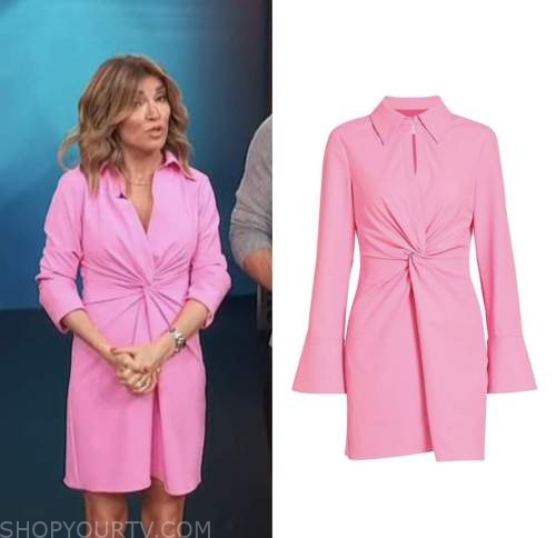access hollywood, kit hoover, pink twist front dress