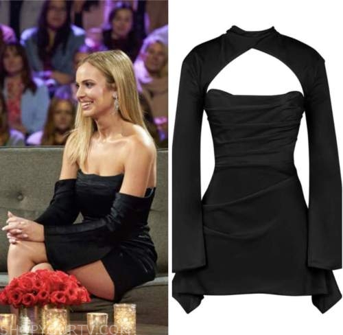jessica girod, the bachelor, black strapless sleeve dress, women tell all